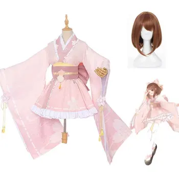 Moj Heroj Akademije Урарака Очако cosplay odijelo prekrasan ružičasti kimono uniforma Mali heroj Anime kostimi odjeća odjeća cos i perika