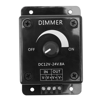 Crni Led Dimmer Dc 12-24 v 8A S Podesivim Svjetline, Lampa, Traka, Vozač, jedne boje Lampa, Kontroler Napajanje