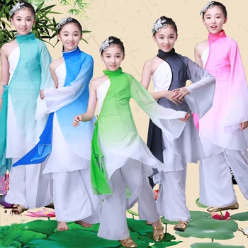 Djevojka Tinte Klasični Kineski Janko Plesne Kostime Gradient Dječji Kineski Narodni Plesni Kostim Scenic Navijač Kišobran Dance Odjeća 89