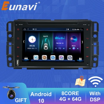 Eunavi 2 Din Android 10 Auto Radio GPS Za GMC Yukon Acadia Chevrolet Tahoe Chevy Suburban Buick Enclave Suburban Multimedijalni DVD