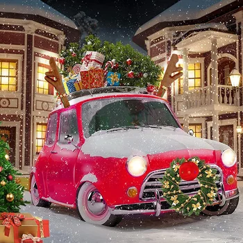 Božićni Jelen Dekoracija Automobila Nos Auto Rog Odijelo Skup Rudolf Rog Crtani Automobil Rog