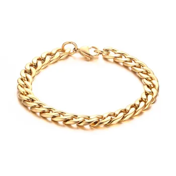 Klasični Zlatna Boja lanac šarm narukvica kirurški narukvica od nehrđajućeg čelika muški nakit narukvica