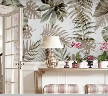 Klasicni akvarel apstraktne tropske biljke 3D desktop papel de parede, dnevni boravak, TV, kauč na zid spavaća soba desktop home dekor