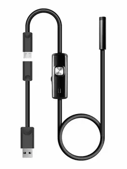1 M 7 mm Endoskop Vodootporan IP67 Inspekcijski Бороскоп Skladište Fleksibilan za Android PC Laptop 6 Led Podesivi
