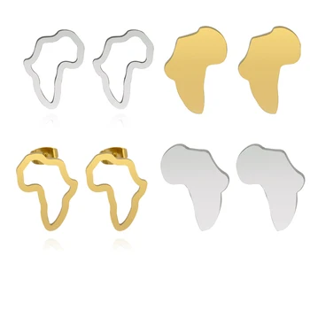 Mini Karta Afrike Naušnice-roze Srebrne Boje/Zlatne Boje Afričke Naušnice Male Dekoracije Tradicionalne Etničke Pokloni