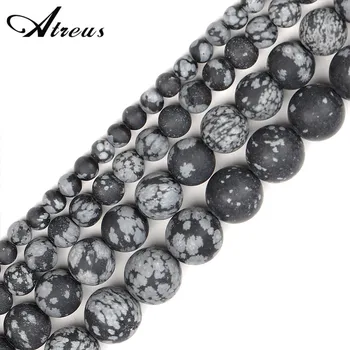 Uvozne Pahulje Moda Atreus Nove 4-10 mm Mat Okrugle Perle Od Prirodnog Kamena Za Izradu nakita su Pogodne Za muškarce i žene