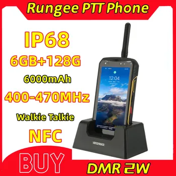Rungee 9000 DMR 2 W POC Interfon UHF 400-470 Mhz IP68 Vodootporan GLONASS Prijenosni prijenosni radio 6000 mah 6 GB RAM 128 G ROM NFC Smartphone