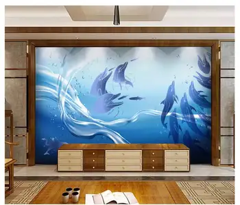 Custom pozadine 3d pozadine za zidove 3 d Podvodni svijet dupina TV pozadina desktop ukras kuće s javnošću