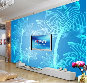 Običaj papel DE parede cvjetni, Svjež i elegantan lotos ručno oslikane, 3D pozadine za dnevni boravak, spavaće TV pozadina desktop