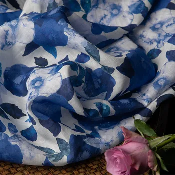 Visokokvalitetna neto tkanina za пэчворка ramie uz kvalitetan digitalni tisak tissu na red dizajn haljina Haljina materijal