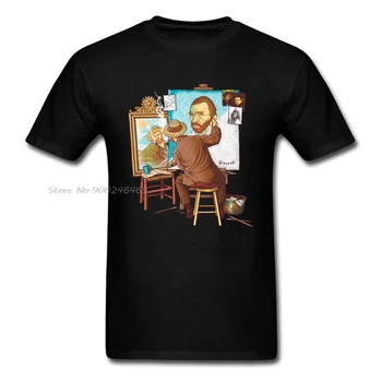 Zabavna muška Majica s Likom Van Gogh, Trostruki Autoportret, Očev Dan, Pamučne Majice s Okruglog Izreza, Majice s po cijeloj površini, t-Shirt Na red