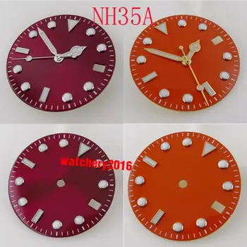 28,5 mm narančasto/Crveno brojčanik Sata + kazaljke Sata Sterilnu Brojčanik je Pogodan Za NH35/NH35A Automatski Mehanizam za Dijalog datuma Svijetao