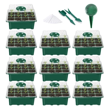 10 paketića polica za kvasca sjemena Skup za klijanje biljaka s podesivim vlage, krov i temelj uključuje dozator za высева sjemena