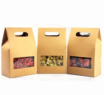 Vrećica za pakiranje prehrambenih proizvoda iz kraft-papir 10x15 cm s pulta i ručkom za pečenje Hrane, Keksa, Slatkiša, mesnih Graha, 100 kom
