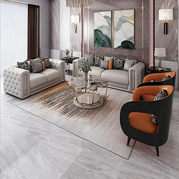 Italo američki jednostavan luksuzni kožni kauč 123 kombinacija postmoderne minimalistički kožni namještaj za dnevni boravak