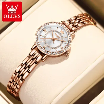 Olevs high-end brand satovi luksuzni 18-каратные zlatne vodootporan kvarcni sat Sa dijamantima Modni dizajn elegantan sat od nehrđajućeg čelika