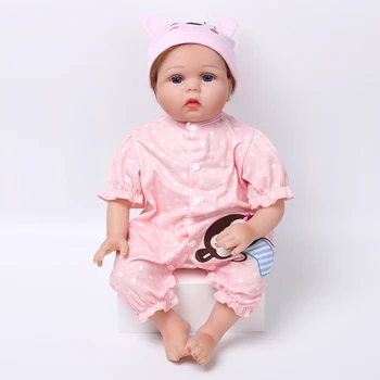 55 CM Prekrasna Lutka Reborn Baby Doll S Ljetnom Odjećom, Kratke Kose, Crtani Lutke Bebe Za Djevojčice I Dječake, Toys, Dječje Igračke, Slatka Šešir