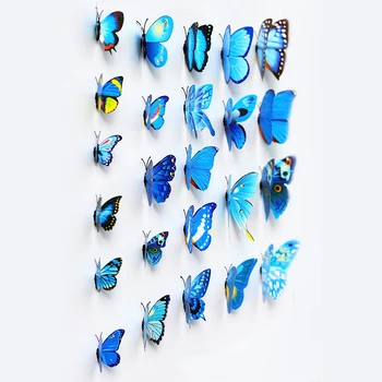 Novi 3D Modeliranje Leptir Naljepnice Za Hladnjak 12 Kompleta Home Shopping centra Pozadina Dekoracije Foto Zanat Naljepnice Za Zid