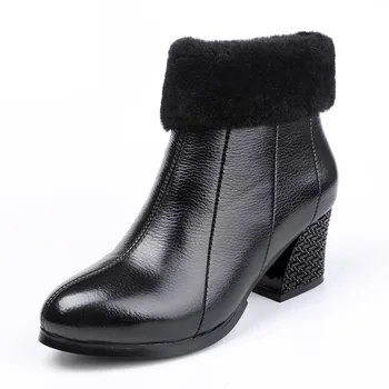 Nove jesensko-zimske Elegantne Modne cipele, Cipele od prirodne kože, crne cipele u britanskom stilu, Ženske cipele na debelom visoke potpetice